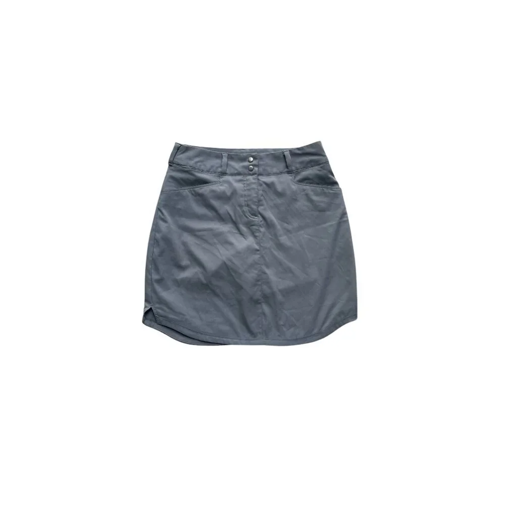 Adidas Golf Essentials Skort Classic 3 Stripes Stretch Performance Gray W SZ 8
